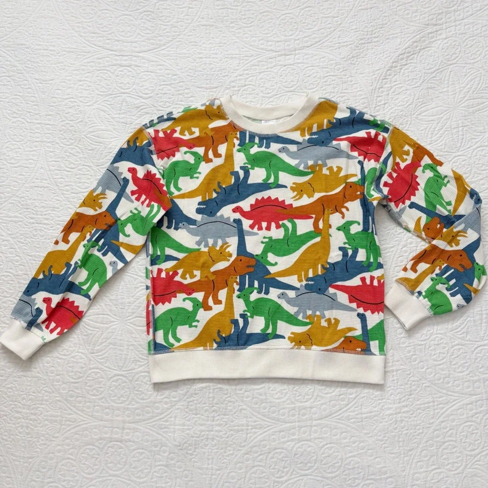 Hanna Andersson Waffle Crewneck Shirt,‎ Dinosaurs